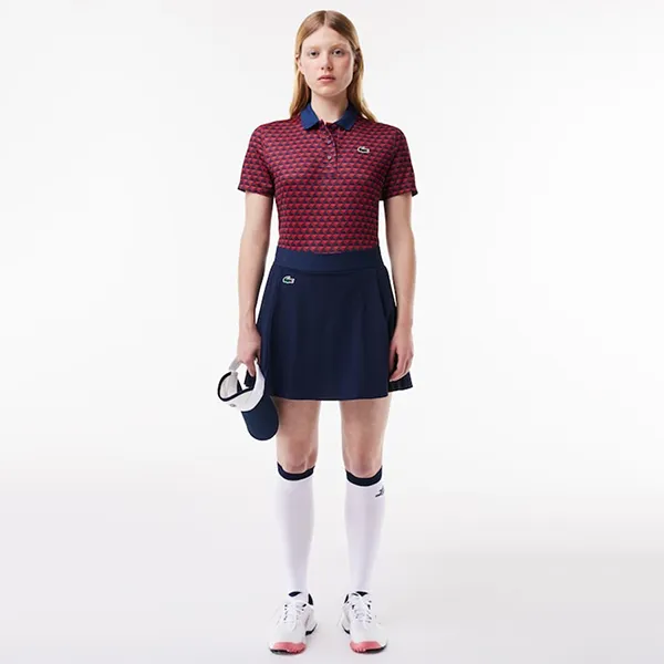 Áo Polo Nữ Lacoste Regular Fit UV Protect Golf PF7453 IKL Màu Đỏ Size 36
