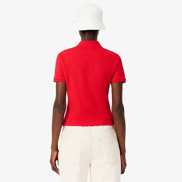 Áo Polo Nữ Lacoste Women's L.12.D Slim Fit Stretch Mini Piqué Polo PF5462 51 ZBG Màu Đỏ Size 34