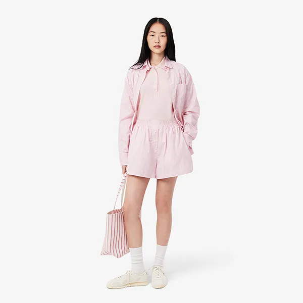 Áo Polo Nữ Lacoste Women's Slim Fit L.12.D Sleeveless Stretch PF5445 51 ADY Màu Hồng Size 38