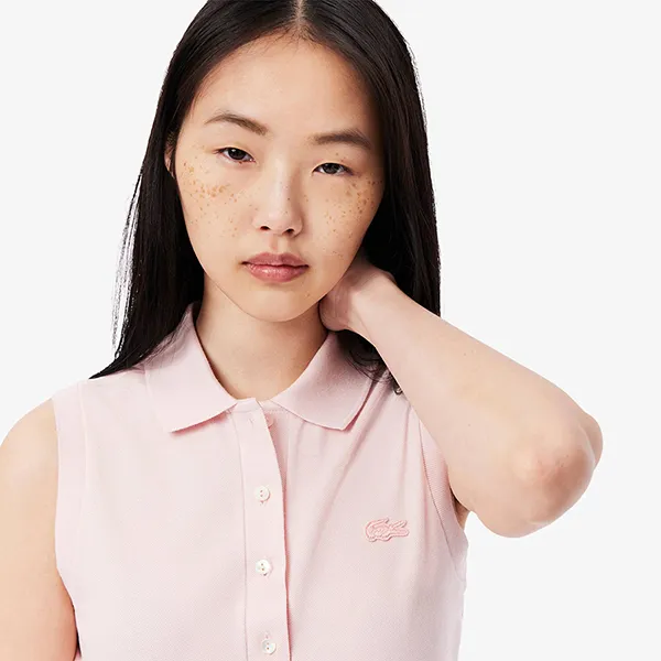 Áo Polo Nữ Lacoste Women's Slim Fit L.12.D Sleeveless Stretch PF5445 51 ADY Màu Hồng Size 38