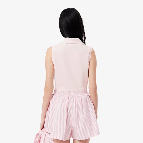 Áo Polo Nữ Lacoste Women's Slim Fit L.12.D Sleeveless Stretch PF5445 51 ADY Màu Hồng Size 38