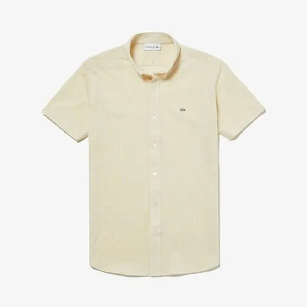 Áo Sơ Mi Cộc Tay Nam Lacoste Window Pen Biz PH763EL-99 Màu Trắng Ngà Size 2