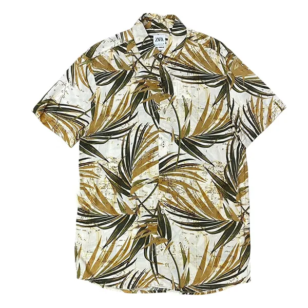 Áo Sơ Mi Cộc Tay Nam Zara Short Sleeved Shirt Phối Màu Size S