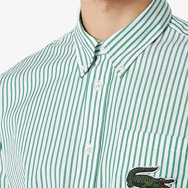 Áo Sơ Mi Dài Tay Nam Lacoste Men's CH641051737 - PC04 Màu Xanh Kẻ Size XXS