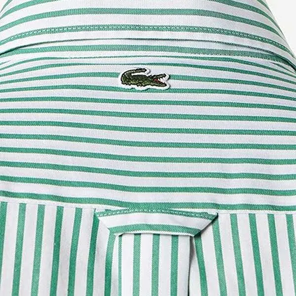 Áo Sơ Mi Dài Tay Nam Lacoste Men's CH641051737 - PC04 Màu Xanh Kẻ Size XXS