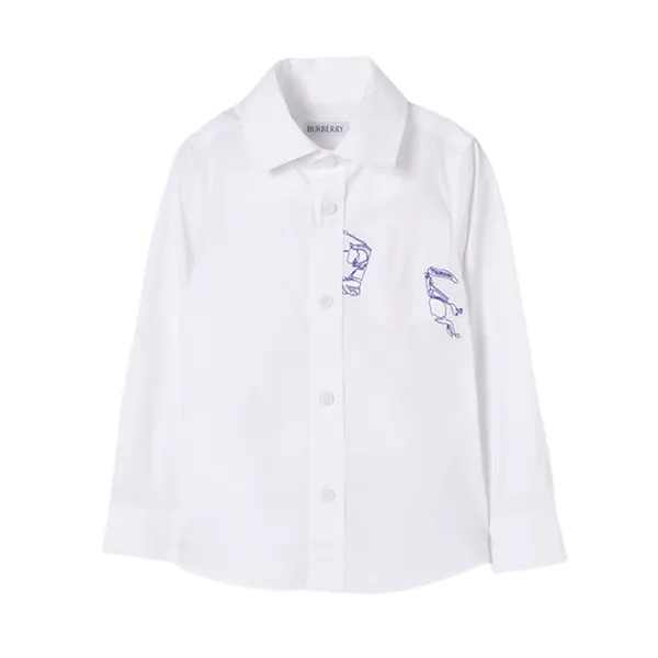 Áo Sơ Mi Dài Tay Trẻ Em Burberry White - 8100040 Màu Trắng Size 14Y