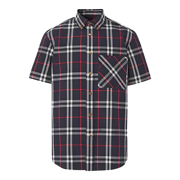 Áo Sơ Mi Nam Burberry Short-Sleeve Shirt 8043337 Kẻ Caro Size S