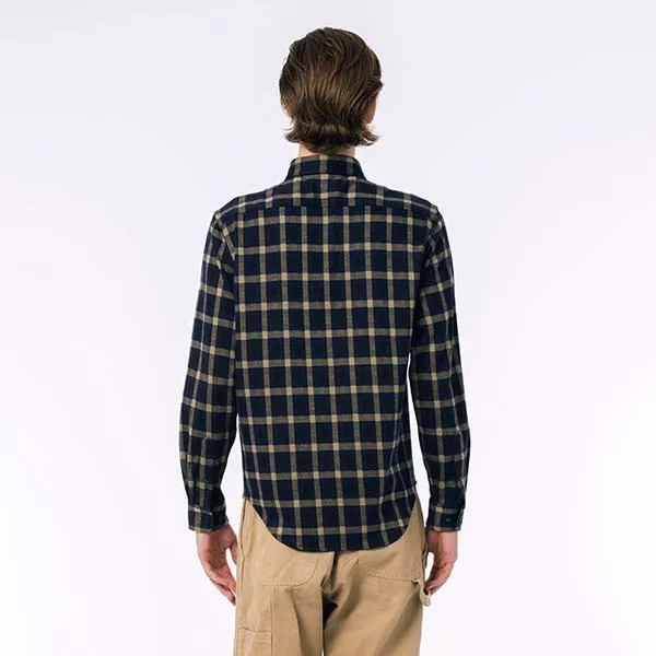 Áo Sơ Mi Nam Lacoste Men's Jacquard Plaid Shirt CH8406 166 Màu Xanh Navy Phối Vàng Size 38