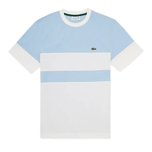 Áo Thun Nam Lacoste Heritage Color Block Cotton Pique Crew Neck T-shirt TH7391 51 786 Màu Trắng - Xanh Size 4
