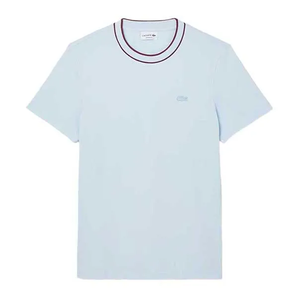 Áo Thun Nam Lacoste Men's Stretch Piqué Striped Collar TH8174 51 T01 Màu Xanh Blue Size 3