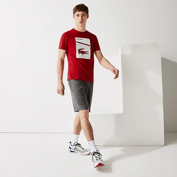 Áo Thun Nam Lacoste Sport 3d Print Breathable T-shirt TH9654 Màu Đỏ Size 3