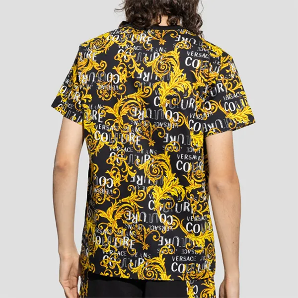 Áo Thun Nam Versace Jean Couture Baroque Print Tshirt 74GAH6S0 JS161 G89 Màu Vàng Đen Size XL
