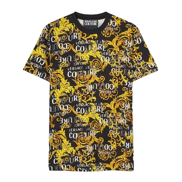 Áo Thun Nam Versace Jean Couture Baroque Print Tshirt 74GAH6S0 JS161 G89 Màu Vàng Đen Size XL