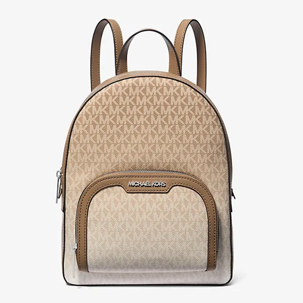 Balo Nữ Michael Kors MK Jaycee Medium Ombré Signature Logo Backpack 35R5S8TB8V Màu Camel