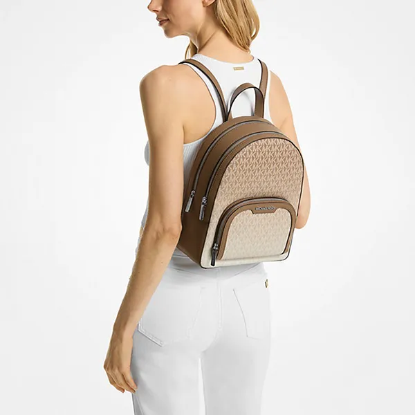 Balo Nữ Michael Kors MK Jaycee Medium Ombré Signature Logo Backpack 35R5S8TB8V Màu Camel