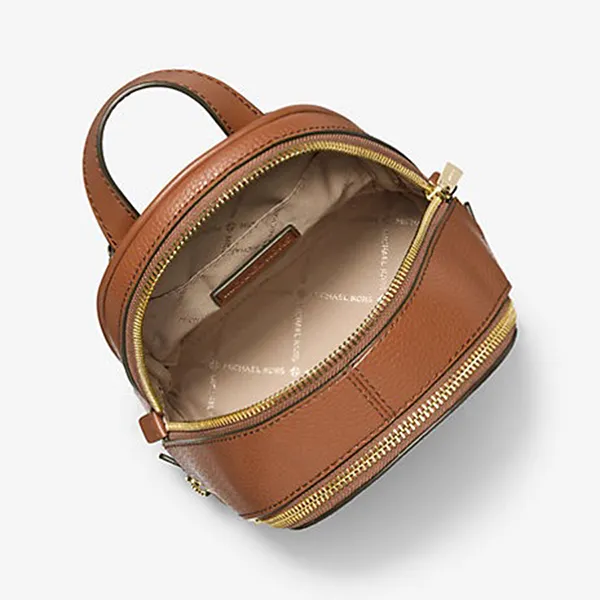 Balo Nữ Michael Kors MK Rhea Extra-Small Pebbled Leather Backpack 35T5GRAB0L Màu Nâu