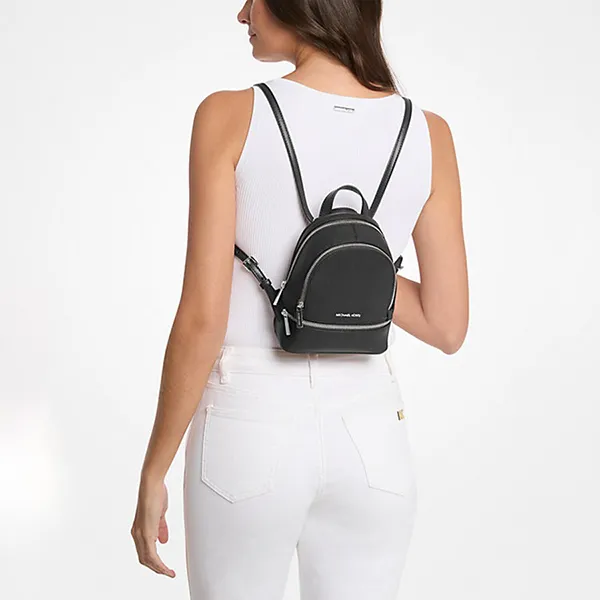 Balo Nữ Michael Kors MK Rhea Extra-Small Pebbled Leather Backpack 35T5SRAB0L Màu Đen