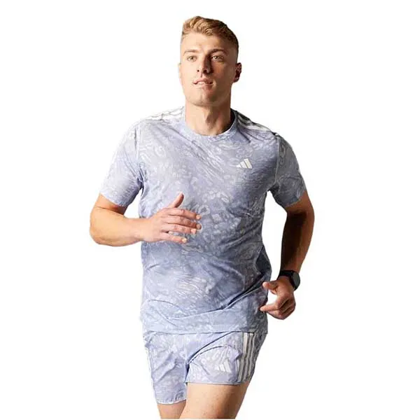 Bộ Quần Áo Cộc Tay Nam Adidas Own The Run Climacool 3-Stripes Màu Xám Nhạt Size M (Form Âu)
