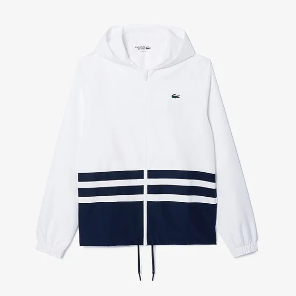 Bộ Quần Áo Gió Nam Lacoste Tenis Sweatsuit WH7566 DU9 Màu Trắng/Navy Size 2