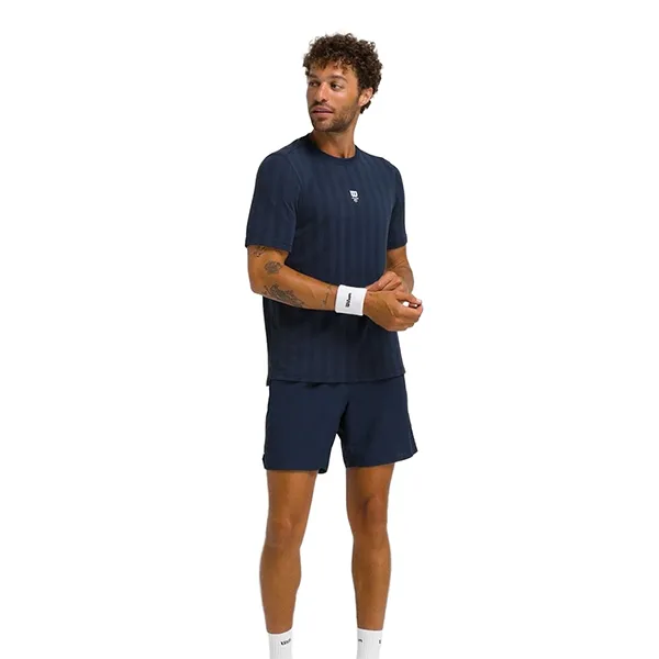 Bộ Quần Áo Nam Wilson Game Point Seamless Tee Màu Xanh Navy Size M (Form Âu)