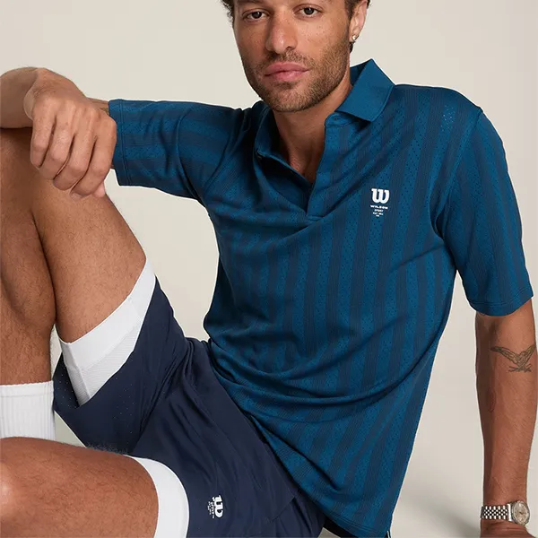 Bộ Quần Áo Nam Wilson Sin Costuras Game Point Màu Xanh Blue Size S (Form Âu)
