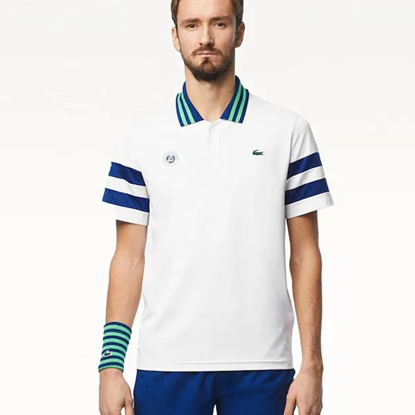 Bộ Thể Thao Nam Lacoste Tennis/Pickleball Daniil Medvedev Roland-Garros Edition WhiteDH7851-00-ITA/GH6961-10 Màu Xanh Trắng
