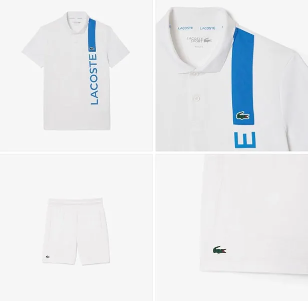 Bộ Thể Thao Nam Lacoste Tennis/Pickleball Sportswear DH8940 GI6/GH6961-10 Màu Xanh Trắng