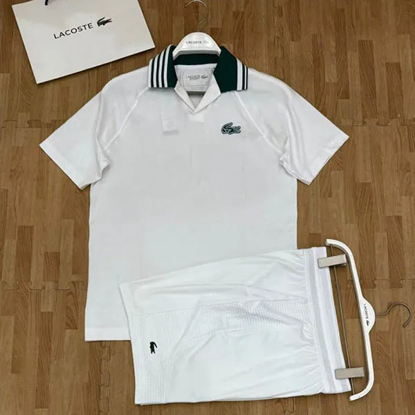 Bộ Thể Thao Tennis/ Pickleball Nam Lacoste Daniil Medvedev Men’s Sport Shirt Màu Trắng