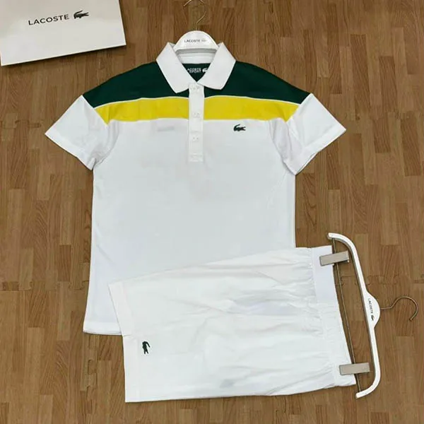 Bộ Thể Thao Tennis/ Pickleball Nam Lacoste Shorts Thermo Regulating Sport Regular Màu Trắng Xanh
