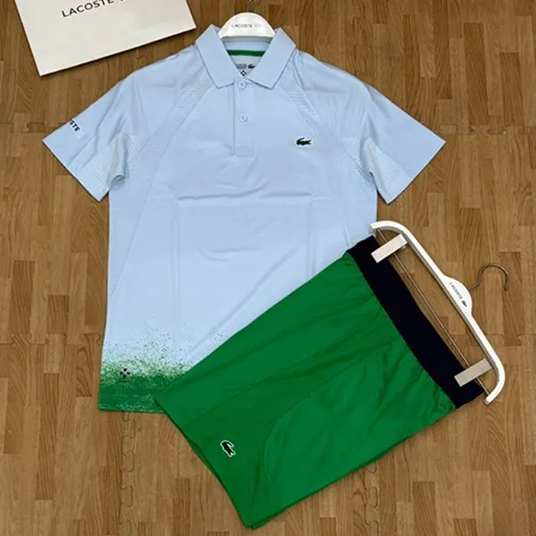 Bộ Thể Thao Tennis/ Pickleball Nam Lacoste Shorts Ultra Dry Stretch Material DH8943/ GH8950-SIW Màu Xanh Size 3