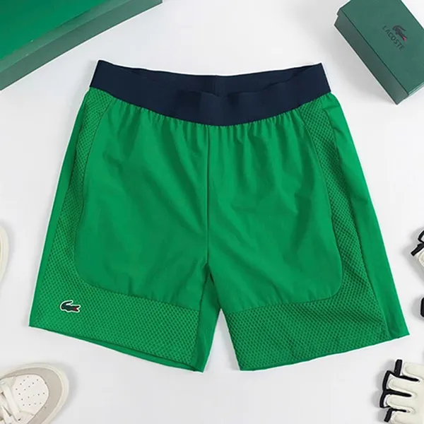 Bộ Thể Thao Tennis/ Pickleball Nam Lacoste Shorts Ultra Dry Stretch Material DH8943/ GH8950-SIW Màu Xanh Size 3