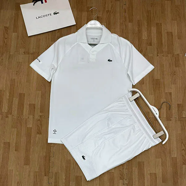 Bộ Thể Thao Tennis/ Pickleball Nam Lacoste Shorts Ultra Dry Stretch Màu Trắng