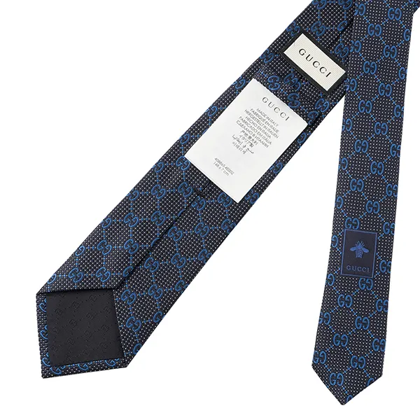 Cà Vạt Nam Gucci Cravate 408865 4E002 4268 Màu Xanh Navy