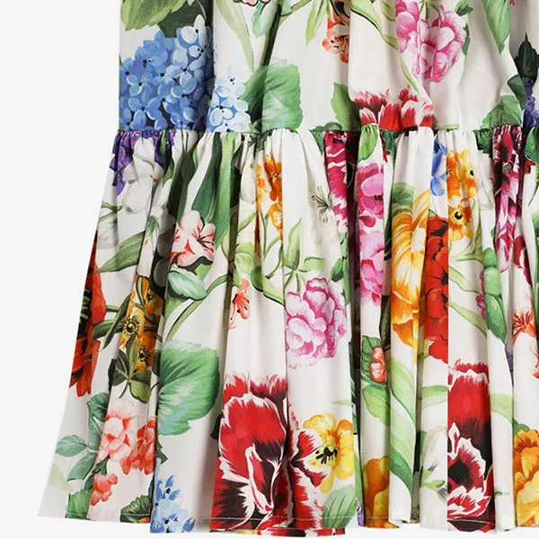 Chân Váy Trẻ Em Dolce & Gabbana D&G Floral Print Pleated Skirt L55I53 HS5S5 HA5KU Phối Màu Size 14Y