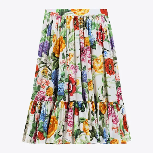 Chân Váy Trẻ Em Dolce & Gabbana D&G Floral Print Pleated Skirt L55I53 HS5S5 HA5KU Phối Màu Size 14Y