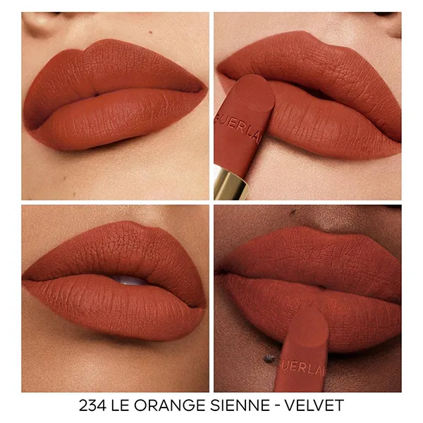 Combo Vỏ + Son Guerlain Rouge G The Customizable Ultra-Care Lipstick 234 L'Orange Sienne Màu Cam Đất