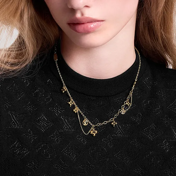 Dây Chuyền Nữ Louis Vuitton LV Blooming Supple Necklace M90736 Màu Vàng Gold