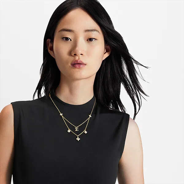 Dây Chuyền Nữ Louis Vuitton LV Floragram M00981 Màu Vàng Gold