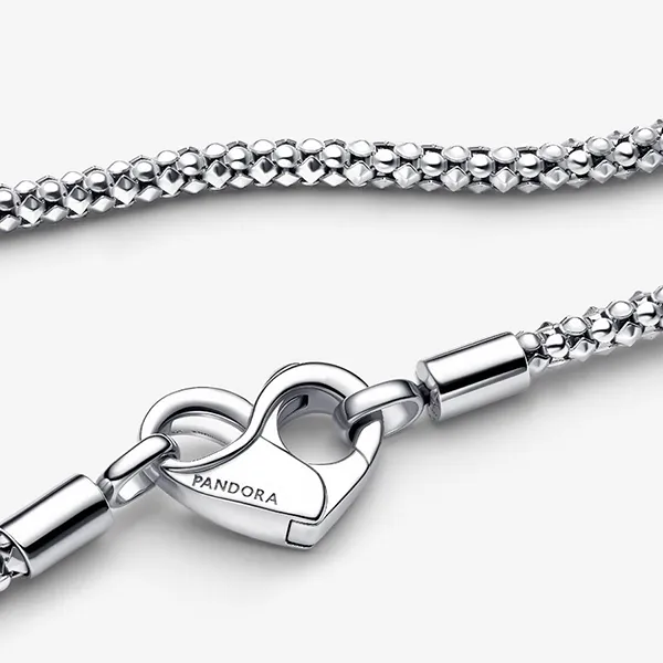 Dây Chuyền Nữ Pandora Moments Studded Chain Necklace 392451C00 Màu Bạc