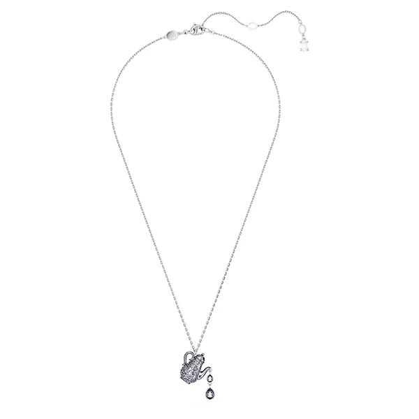 Dây Chuyền Nữ Swarovski Alice In Wonderland Pendant Teapot, Purple, Rhodium Plated 5682807 Màu Bạc Tím