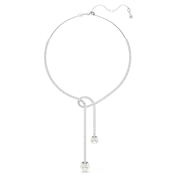 Dây Chuyền Nữ Swarovski Matrix Y Necklace 5692416 Màu Bạc/Trắng