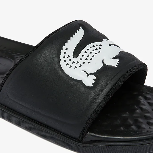 Dép Nam Lacoste Men's Croco Dualiste Logo Strap Slides 43CMA0020 312 Màu Đen Size 6