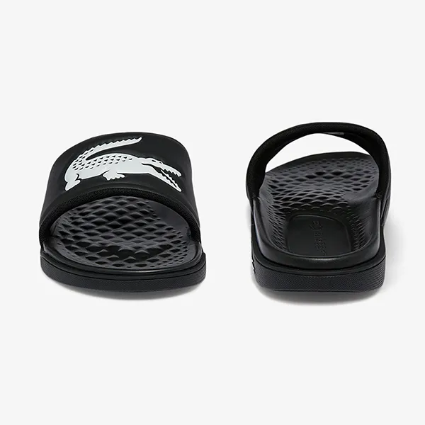 Dép Nam Lacoste Men's Croco Dualiste Logo Strap Slides 43CMA0020 312 Màu Đen Size 6