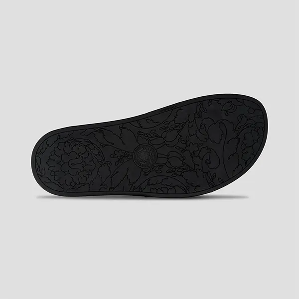 Dép Nam Versace Black With Medusa Gold Logo DSR262CN Màu Đen Size 39