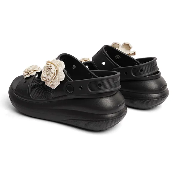 Dép Nữ Crocs Classic Crush Woman Sandal 207670-6WV Black Màu Đen Size 36