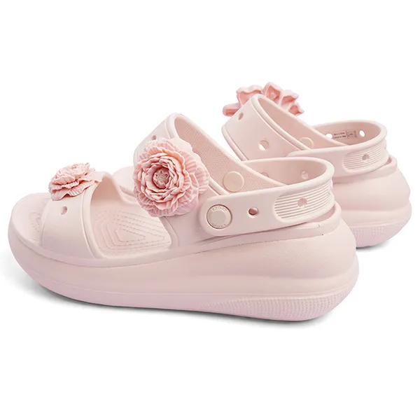 Dép Nữ Crocs Classic Crush Woman Sandal 207670-6WV Rose Quartz Màu Hồng Size 36