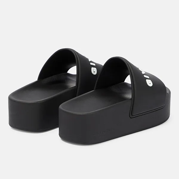 Dép Nữ Givenchy Logo Platform Slides Màu Đen Size 37