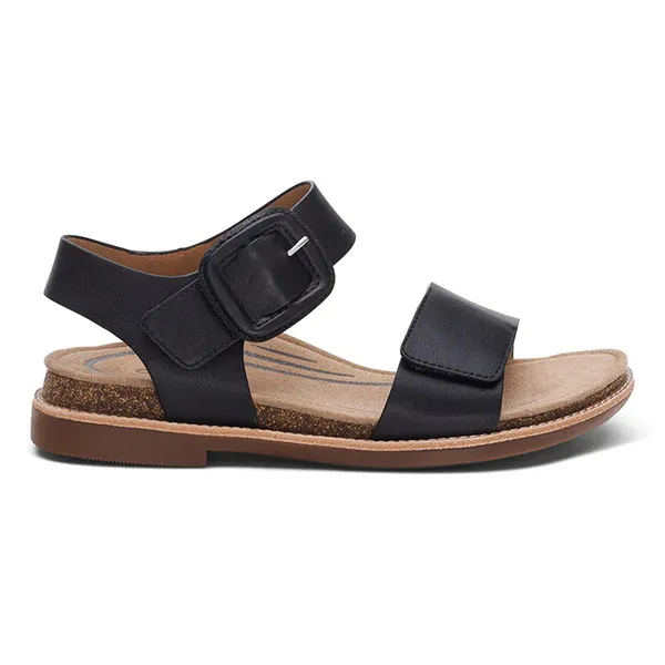 Dép Sandal Nữ Aetrex Claire Quarter Strap Black ‎Màu Đen Size 37