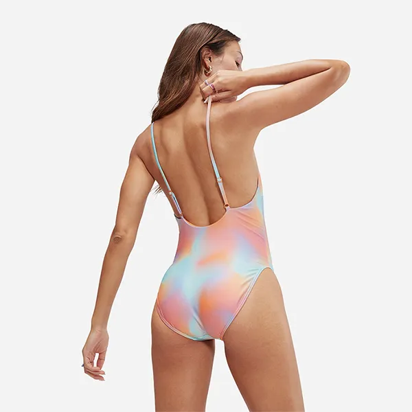 Đồ Bơi Một Mảnh Nữ Speedo Allover Printed Adjustable Thinstrap Màu Cam Size XS