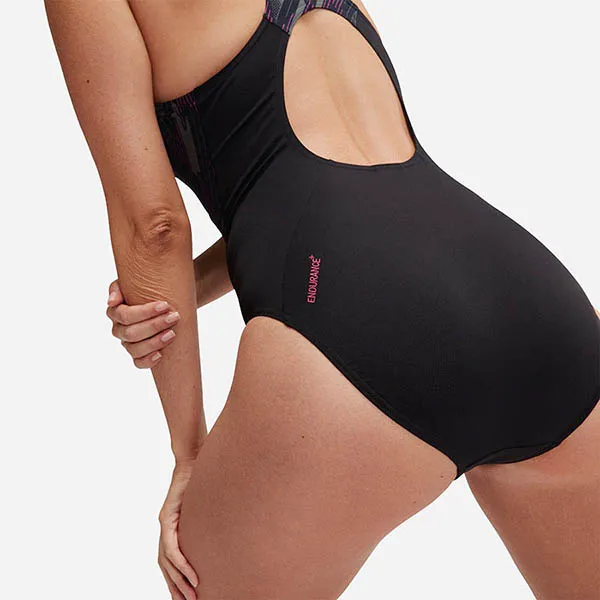 Đồ Bơi Một Mảnh Nữ Speedo Hyperboom Splice Muscleback One Piece Swimsuit 8-1351616765 Black Màu Đen Size 2XS